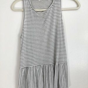 Black and white striped tank top. Flow bottom.